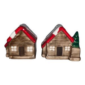 Dolly Parton Ceramic Christmas Cabin Salt And Pepper Shakers Farmhouse
